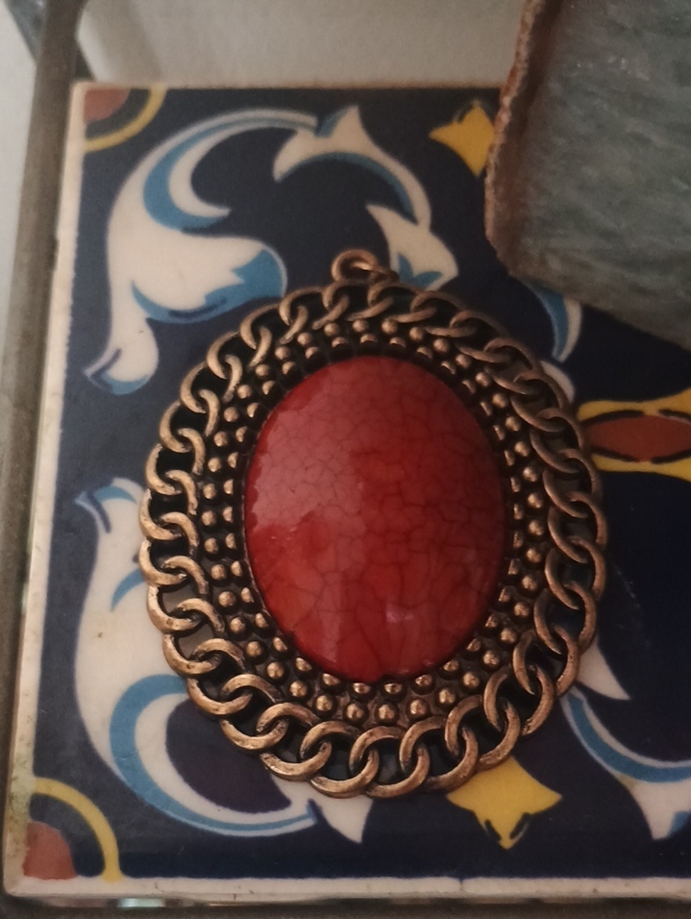 Rust Oval Statement Pendant